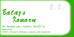 balazs komorn business card